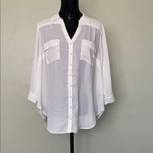 BRAND NEW white 3/4 sleeve blouse